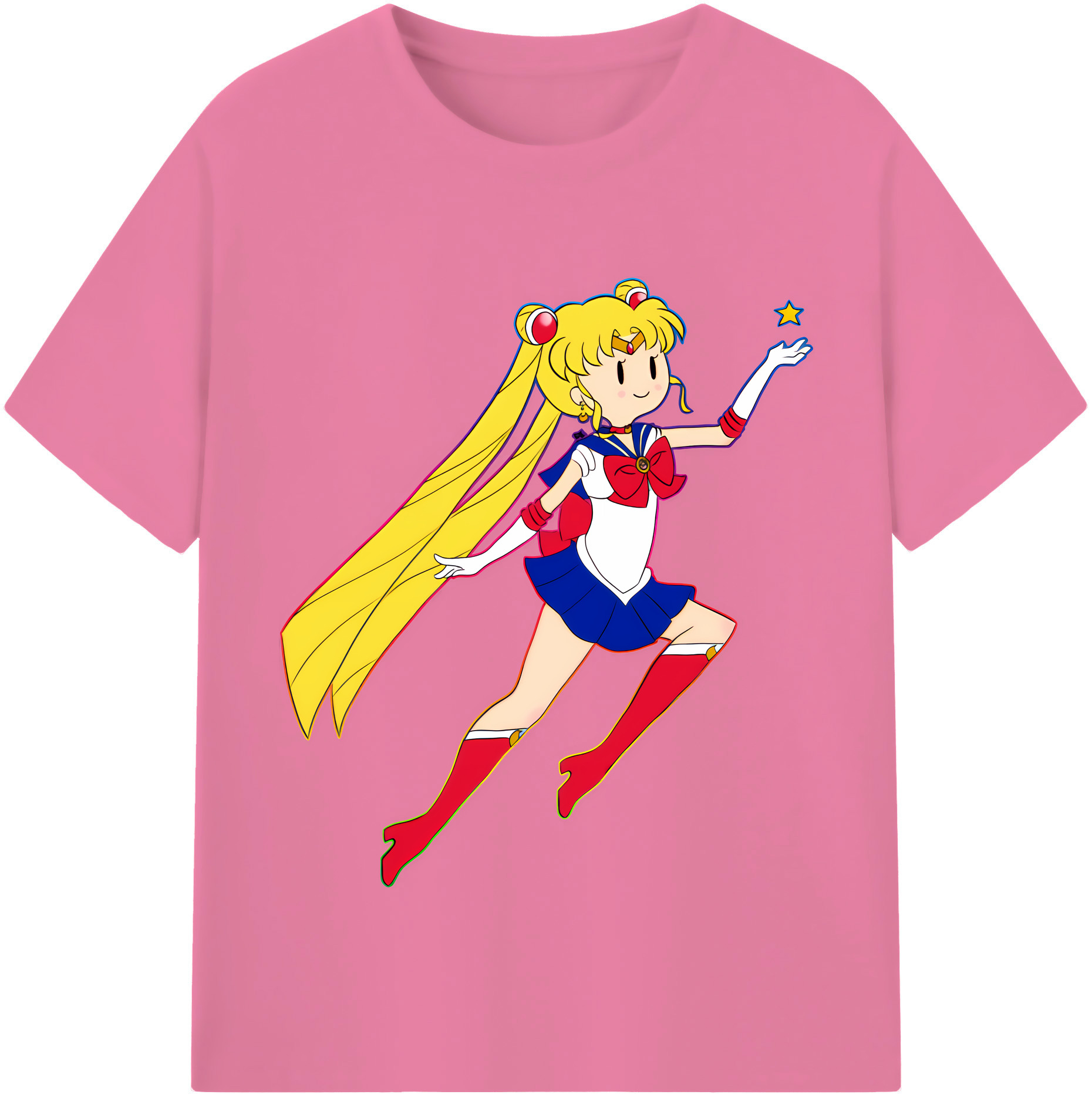 （画像用） 美少女戦士セーラームーン 月野 うさぎ つきの うさぎ Sailor Moon Tsukino Usagi 綿100％半袖Tシャツ（フロントプリント）
